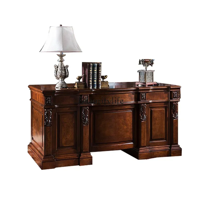

American solid wood desk desk boss office European desk