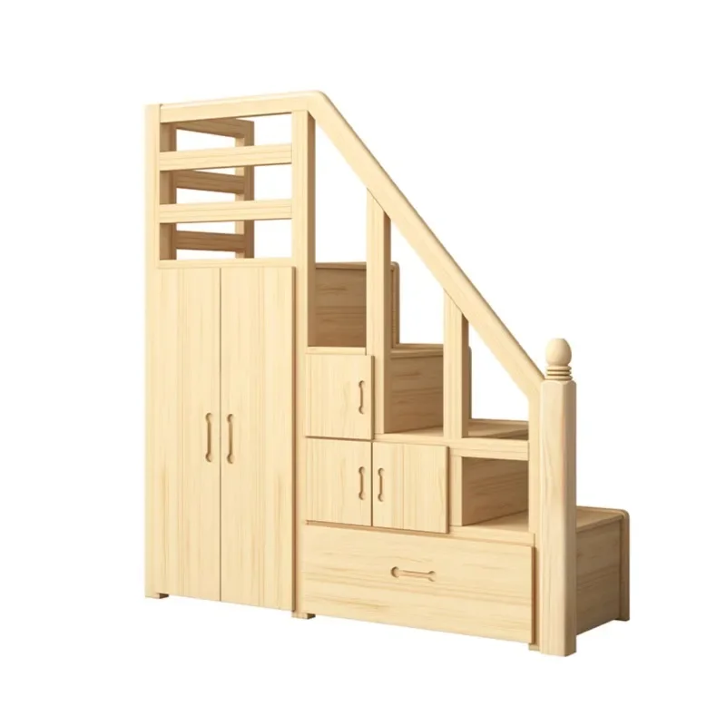 Solid wood multifunctional wardrobe, staircase cabinet, staircase cabinet, staircase stool, drawer type storage cabinet