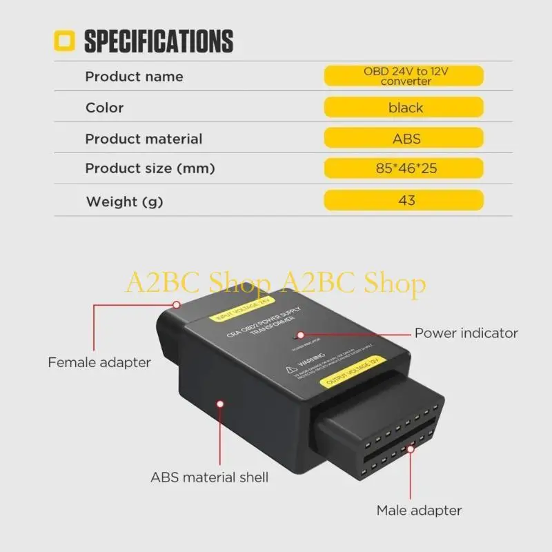 

A2BC 24V to 12V Power Supply TransformersConverter Reducer for Truck Vehicle