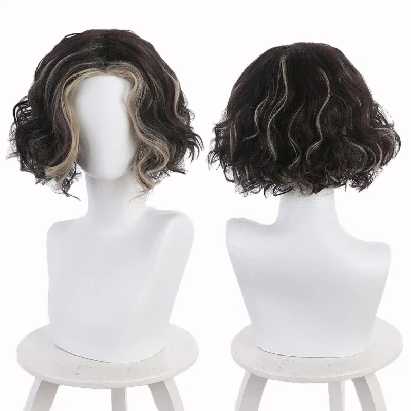 2021 سيدة لوكي تأثيري الباروكات سيلفي ساحرة لوكي البديل قصيرة مجعد مقاومة للحرارة الاصطناعية الشعر شعر مستعار تأثيري + غطاء شعر مستعار #2