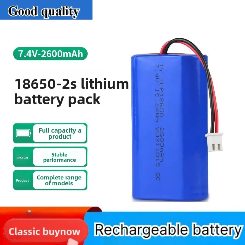 for 18650 Lithium Battery Pack 2600mAh Large Capacity 7.4V Two Strings for Handheld Printer Walkie Talkie Rechargeable Li ion