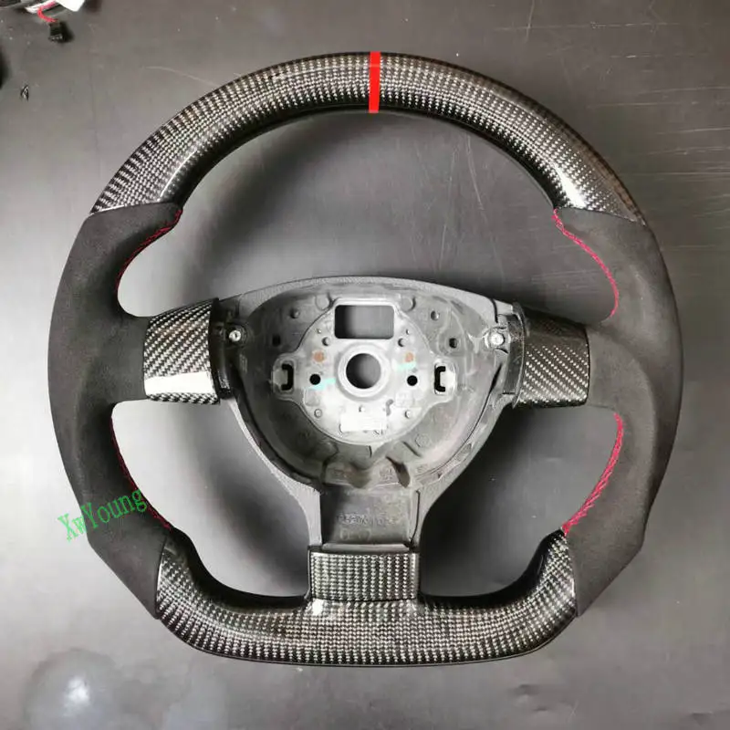 For VW Volkswagen Golf 5 Mk5 GTI TSI EOS Passat Maiteng Touran(No Paddles) Forged/Gloss Carbon/Full Leather Steering Wheel