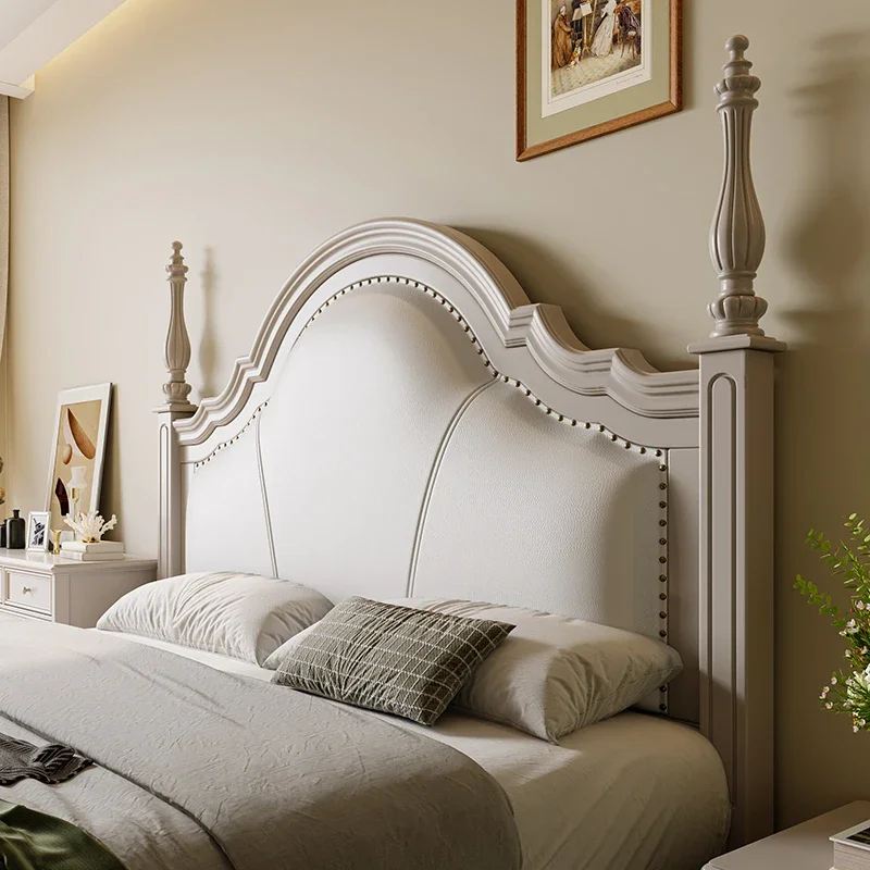 سرير مزدوج خشبي حديث، مسند ظهر فاخر، بسيط كبير للبالغين، غرفة نوم مزدوجة، إطار كوين مزدوج، أثاث منزلي Cama De Casal