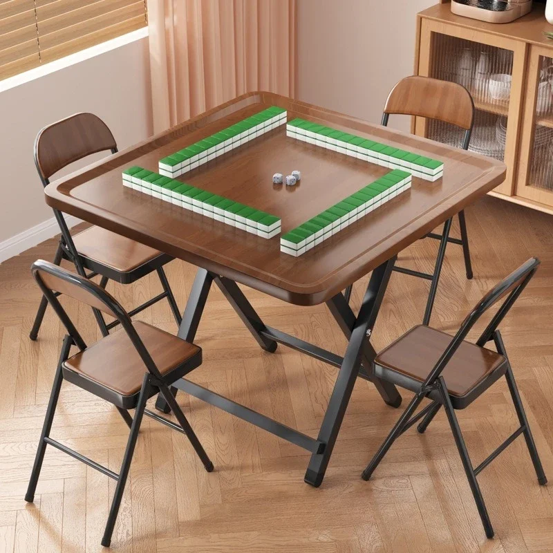 

Folding mahjong table dining table new portable small mahjong table simple hand rub chess folding