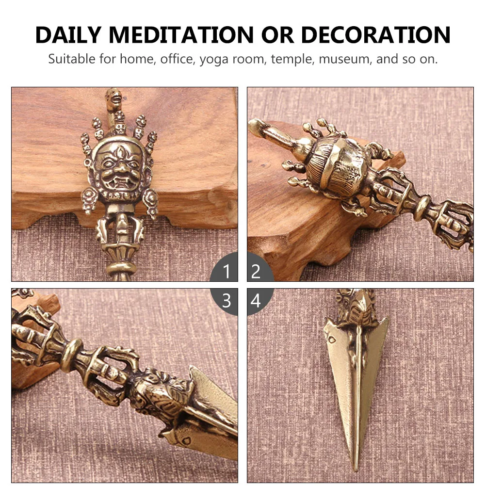 

Vajra Statue Home Retro Brass Craft Decoration Retro Craft Dharma nament Office Yoga Brass Dharma nament Room Temple