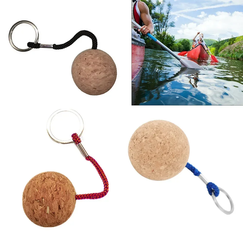 

2Pcs 35mm Floating Cork Ball Key Ring Sailing Boat Float Buoyant Rope Kayakd Accessories Ultra Light Wooden Keychain Keyring