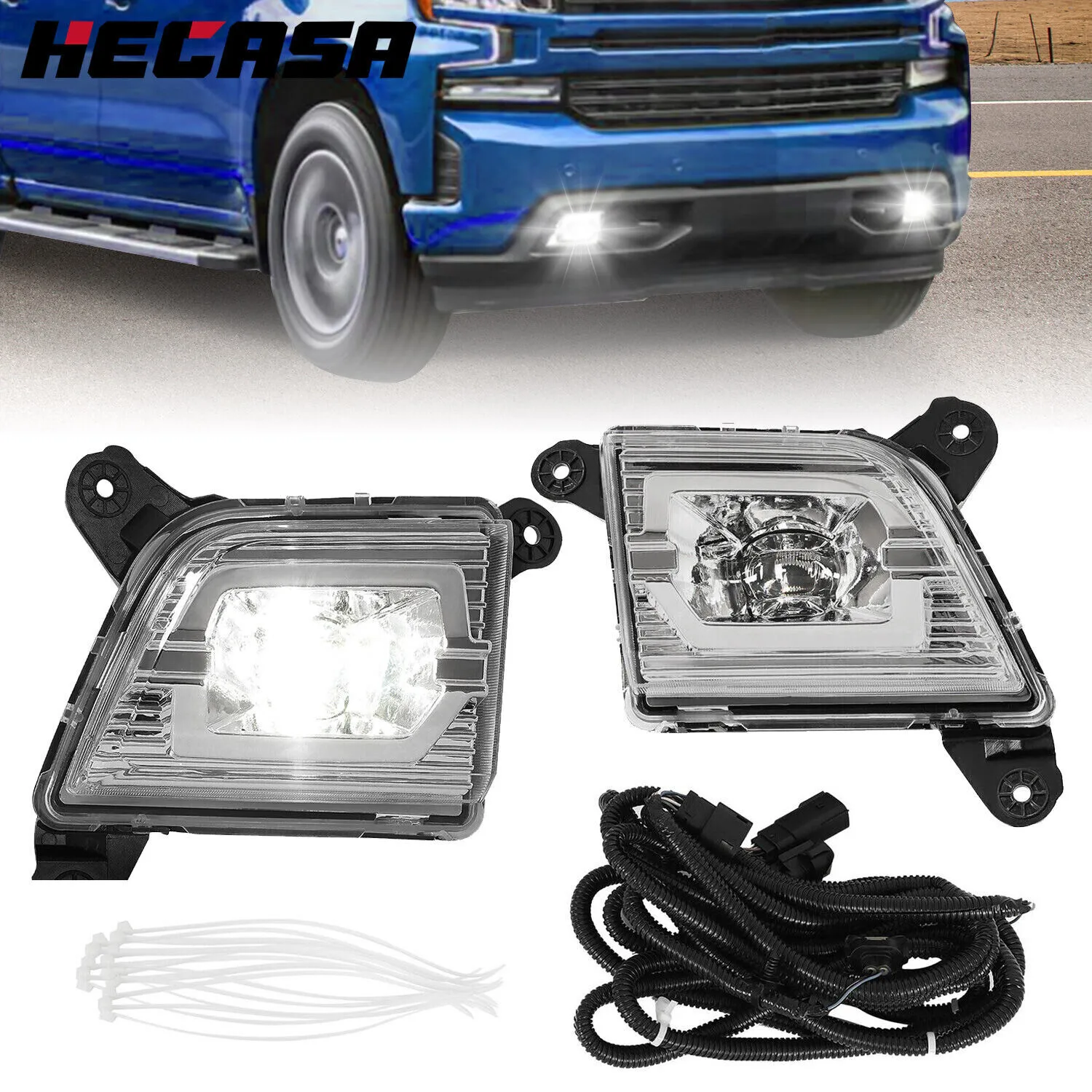 

Fit For 2019-2022 Chevy Silverado 1500 Generation Fog Lights Lamp Clear New