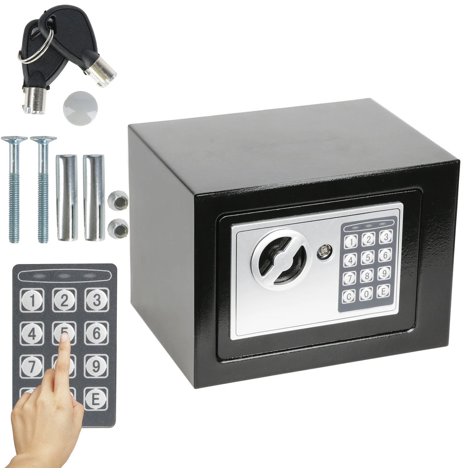 Caja fuerte electrónica con llave, método de apertura Dual, bloqueo inteligente con contraseña, caja fuerte Digital para el hogar, oficina, Hotel, almacenamiento de efectivo comercial