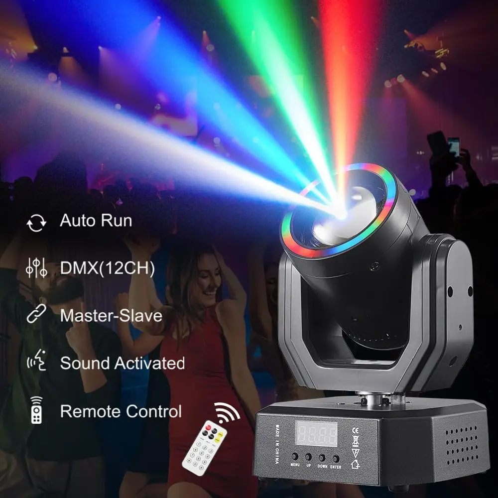 

Mini 30W Compact Led DJ Stage Lights Rotatable Beam With Halo Effects Remote DMX512 Sound Control For Wedding Party Disco Light