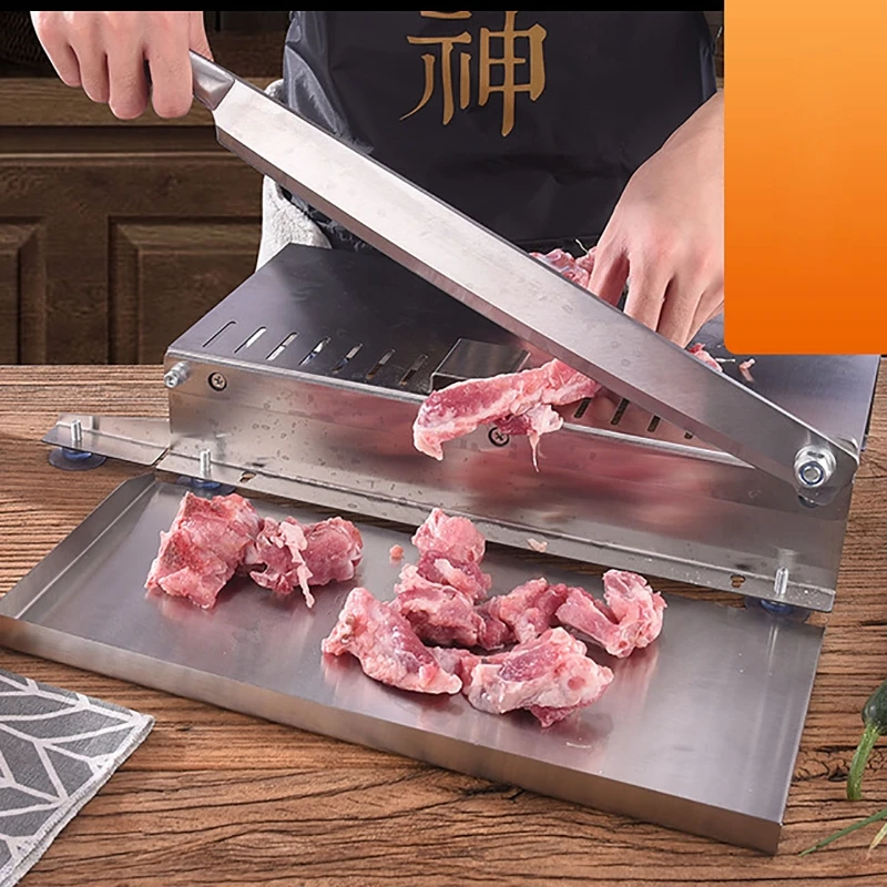 

Meat Slicing Machine Stainless Steel Household Manual Thickness Adjustable Meat and Vegetables Slicer Gadget Kitchen Tools