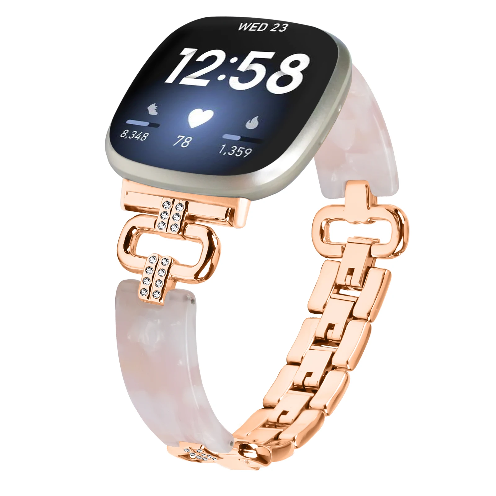Strap for fitbit sense sense 2 Women Men resin+Metal Watch Bracelet for fitbit versa 3 versa 4 Replacement Wristband Accessories
