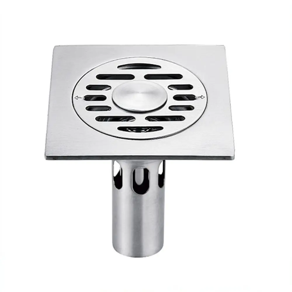 Stainless Steel Floor Drainer For Bathroom Kitchen Laundry Anti Smell Deep Water Seal Waste Grate Modern Brushed Shower Drain
