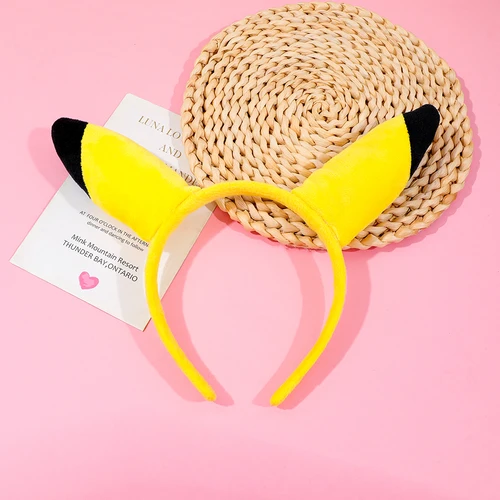 Imagen 2 del producto 1PC/6PCS Un aro para el cabello en forma de las orejas de Pikachu, inspirado en las orejas del clásico Pokémon Pikachu.