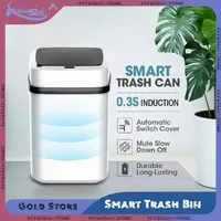 Sensor Trash Can Automatic Touchless Smart Waste Bin Large Capacity Waterproof Energy Saving for Kitchen Bathroom Home Office