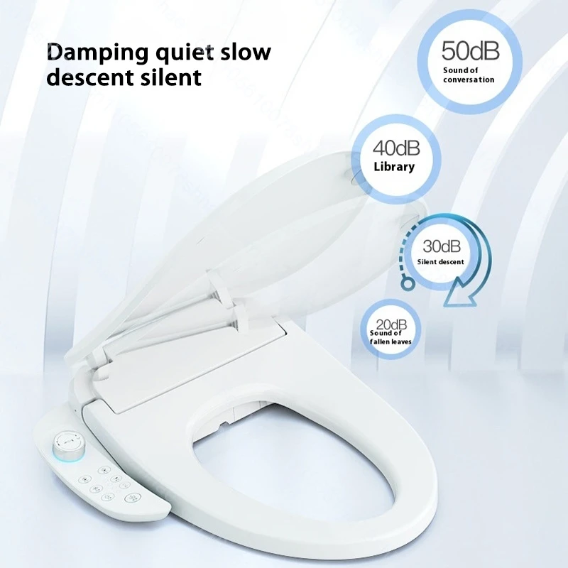 Smart Bidet Toilet Seat Heated Elongated Bidet Lid Cover Instant Heated Warm Air Dryer Feminine Wash Night Light Self Cleaning