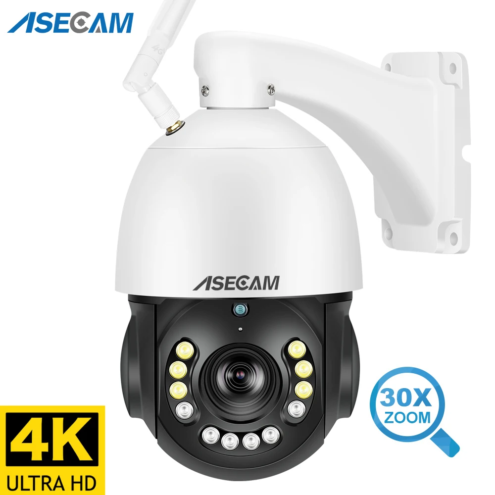 ASECAM Camera Seguranca Wifi PTZ 4K 8MP Zoom óptico 30X externa IA rastreamento Veículos Humanos áudio Onvif Cameras Vigilância Wifi no Brasil