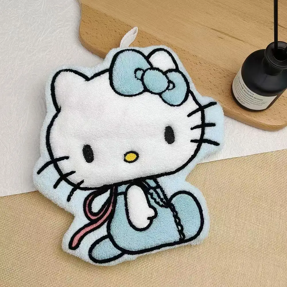 

1/4 шт. Sanrio Hello Kitty: милые быстросохнущие полотенца для рук, двухслойные мягкие декоративные аксессуары для дома