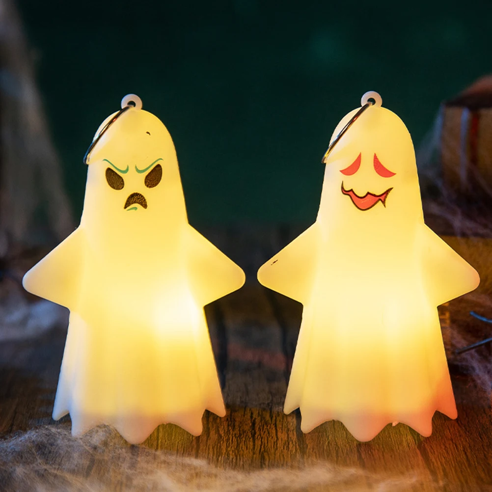 

4Pcs Ghost Hanging Lamp Halloween Decor Light Up Spooky Indoor Festival Accessories Home Decor Halloween Ghost Decorations
