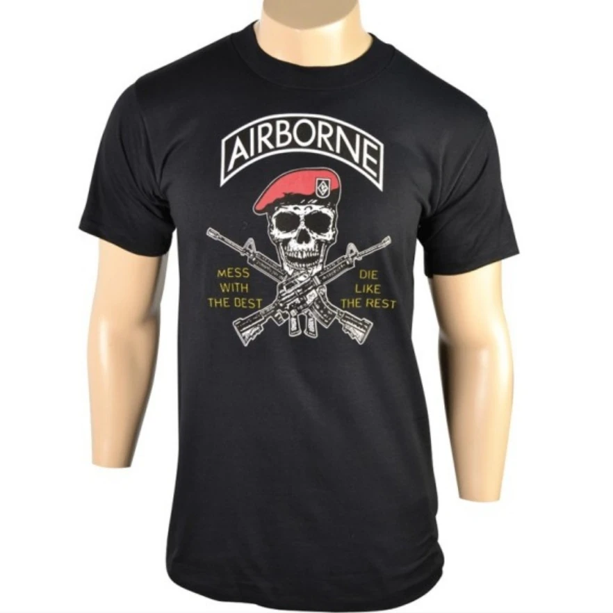 Airborne Special Forces Paratroops T-Shirt 100% Cotton O-Neck Short Sleeve Summer Casual Mens T-shirt Size S-3XL