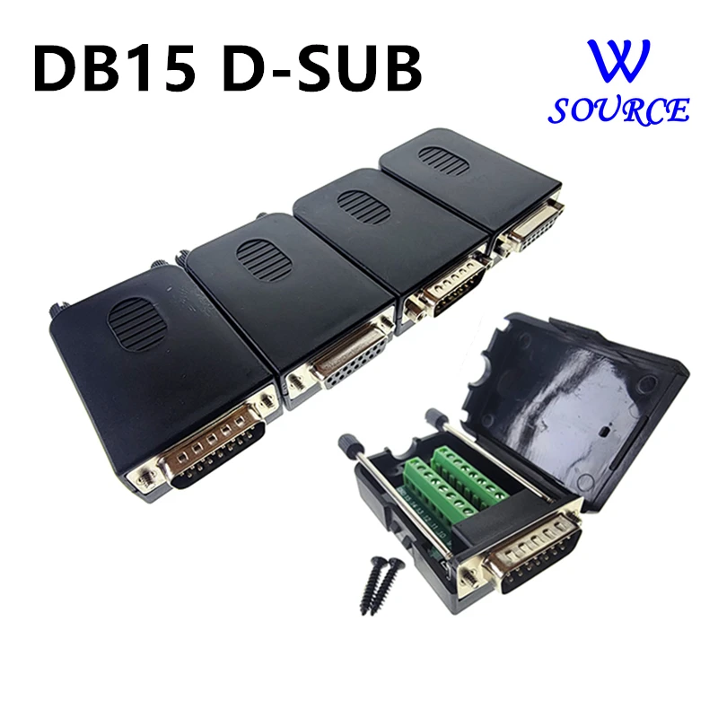 

DB15 D-SUB 2 Row 15 Pin Plug Breakout Terminals Board Connector