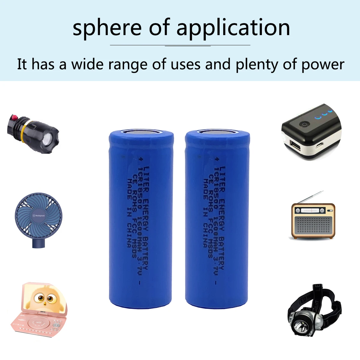 Original Liter energy battery ICR 18500 Battery 3.7V 1600mAh li-ion Rechargeable Battery