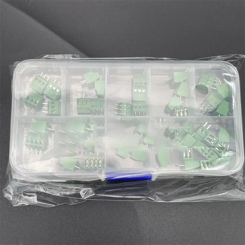 50pcs 2.54mm 2/3/4P Screw Terminal PCB Mount Screw Connector Kit Box Circuit Boards Accessories KF128 Terminal Block Parts