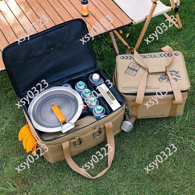 Portable Camping Storage Bag Outdoor Cookware Gas Stove Tool Organizer Carry Pouch