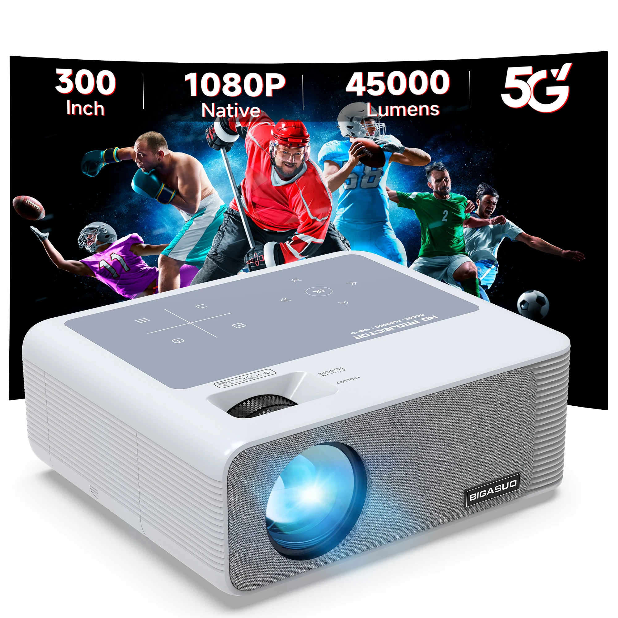 

45000LM 2K 4K Full HD 1080P Projector Android9.0 WiFi 6 Home Theater Beam Portable Projector Cinema for Outdoor Meeting Video