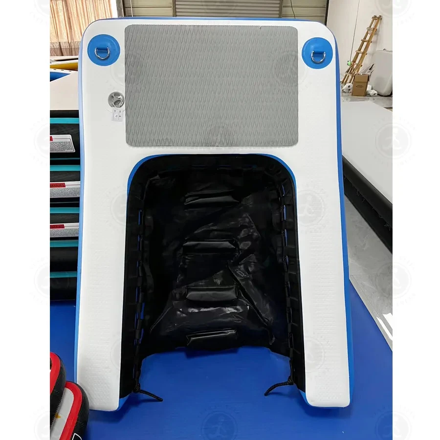 Rampa de flotación inflable azul para perros, rampa de agua para perros Pup de hasta 220 libras, escalera con plataforma de muelle antideslizante para Lago, 60 ''/47''