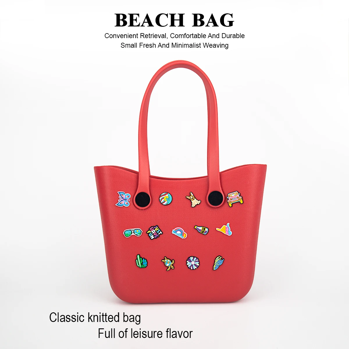 

Women's Eva Tote Bag, Removable Handle, Decorative Buckle, Free Decorative Buckle, Suitable for Sports Travel, Swimming, Beach Gym, Large Capacity Book and Tablet Phone