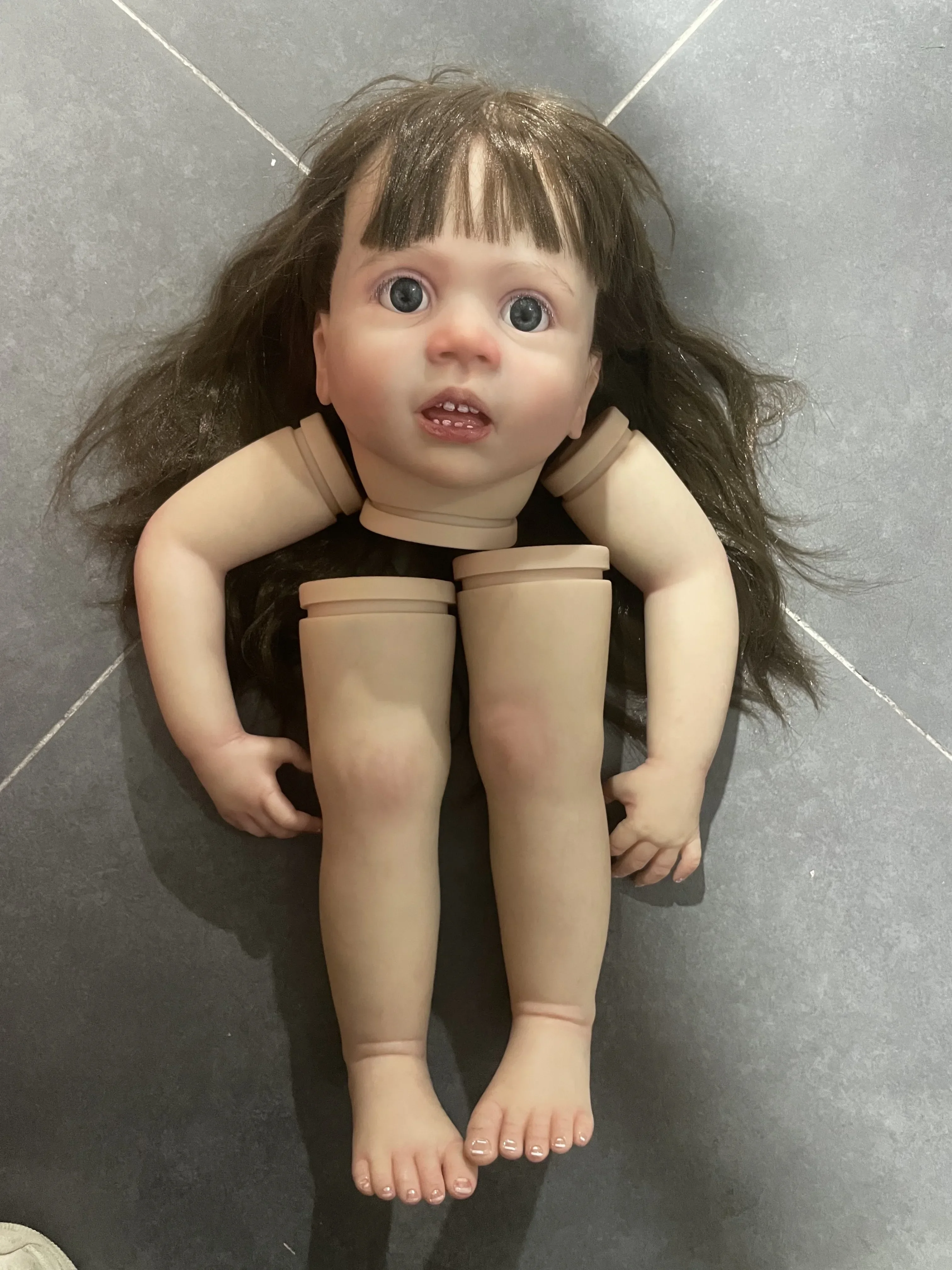 

SINO-BB Художник окрашенный Bebe Reborn Wini 29 дюймов с ручными длинными волосами DIY ЧАСТЬ Реальная художественная кукла в разобранном виде, комплект игрушек для детей