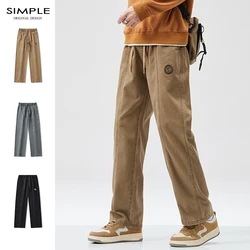 Harajuku Street Youth Casual Cargo Pants 2024 Spring Fashion Loose Straight Trousers Men Elastic Waist Belted Hip Hop Pant