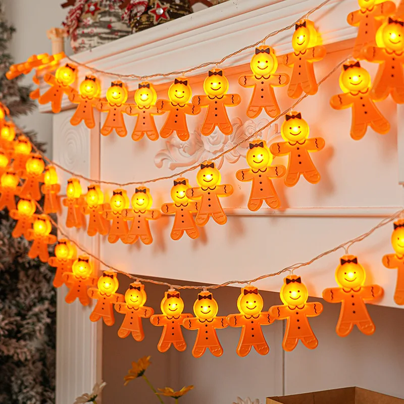 1,5 M 10LED Weihnachten Lebkuchen Männer Lichterketten Dekorative Weihnachten Baum Dekoration Lichterkette Weihnachten Hause Schlafzimmer Dekor