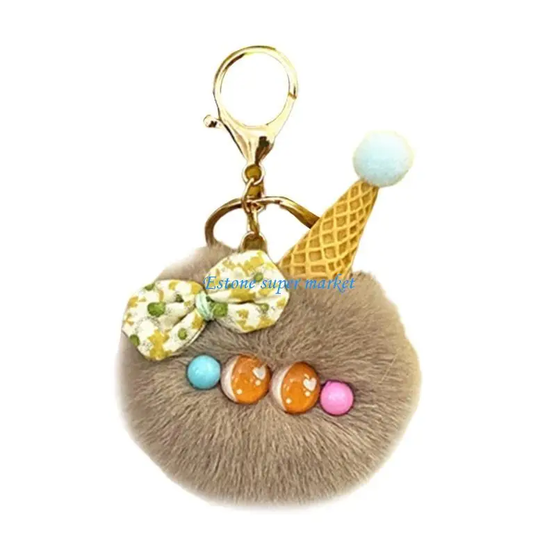 

090B Ice-cream Keychain Cartoon Keychain for Kid Girls Teens Women Boy