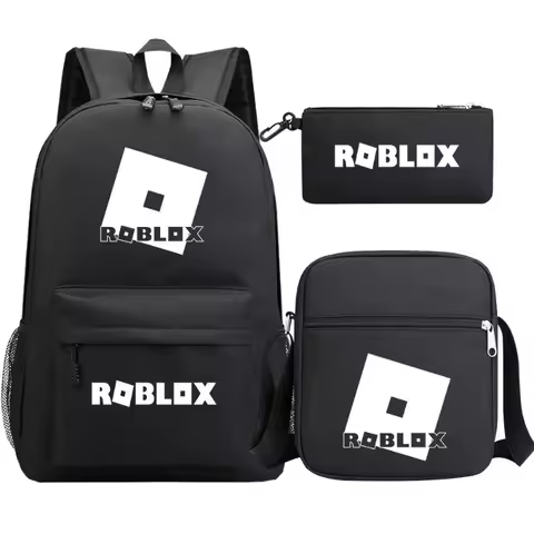 3 Pcs/set Game Roblox Anime Creative Cartoon Print Laptop Backpack Unisex Fashion Travel Bag Christmas Gift for Students Gamer