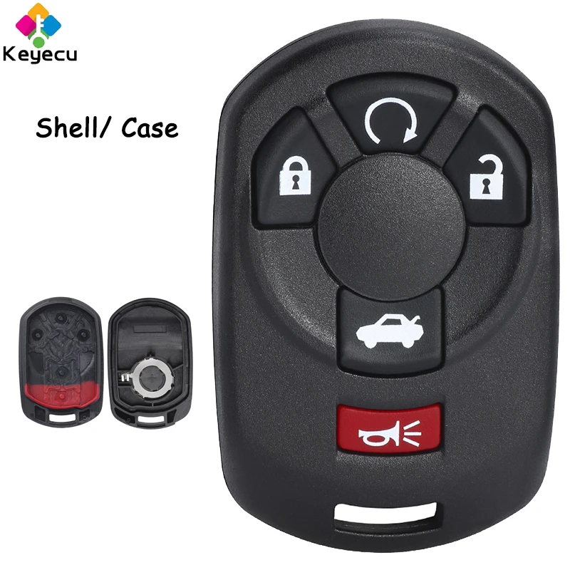 KEYECU Remote Control Car Key Shell Cover With 5 Buttons for Cadillac STS 2005 2006 2007 for Chevrolet Corvette Fob M3N65981403