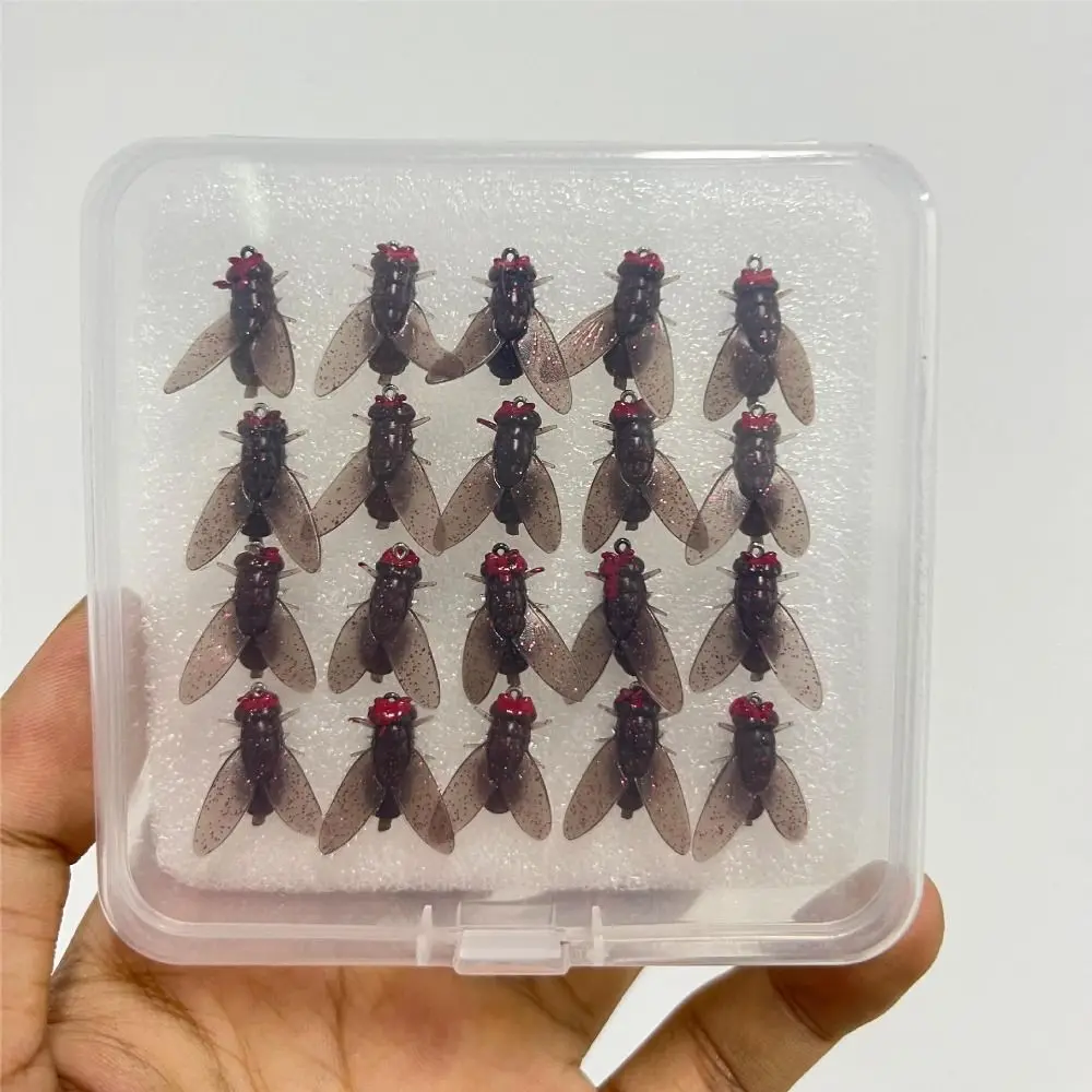 20PCS Sharpened Hook Bionic Fly Fishing Bait Durable Shrimp Flavor Dry Flies Fishing Lures Kit 3 Different Sizes Simulated Flies