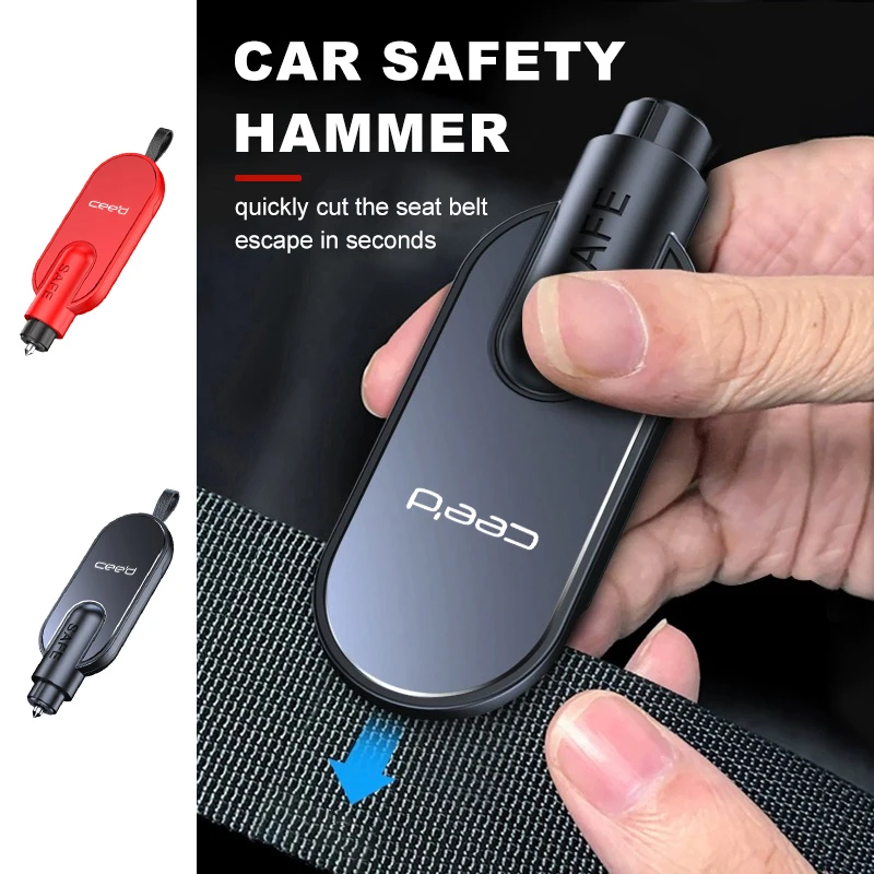 Car Emergency Escape Tool Aluminum Window Breaker Seat Belt Cutter For KIA Ceed 2021 2020 2019 2018 2017 2016 2015