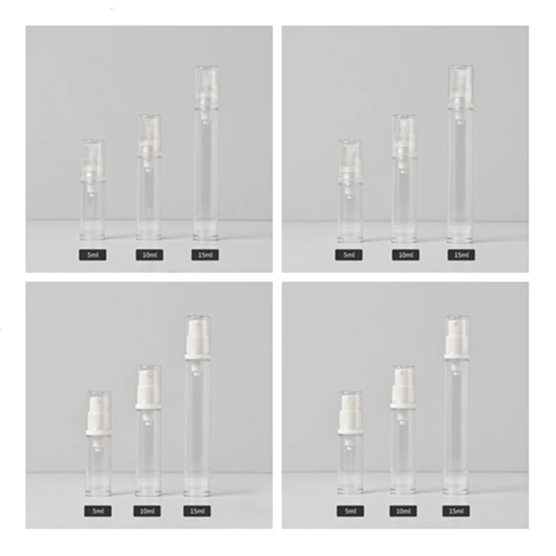 

100 шт., 5/10/15 мл, прозрачный вакуумный лосьон, бутылка с насосом, жидкое эфирное масло, духи, тонкий туман, распылитель, косметический контейнер