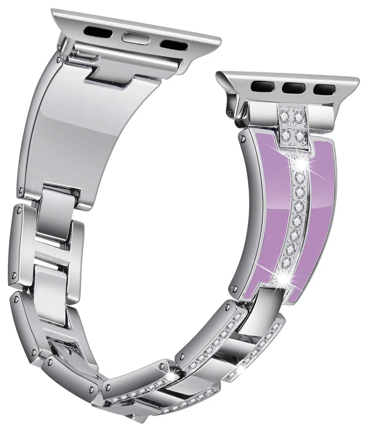 Resina + cinturino in metallo per Apple Watch Ultra 2 49mm 45mm 44mm 42mm 40mm 41/46mm Bracciale con diamanti da donna per iWatch 11 10 9 8 7 6 5 4 SE