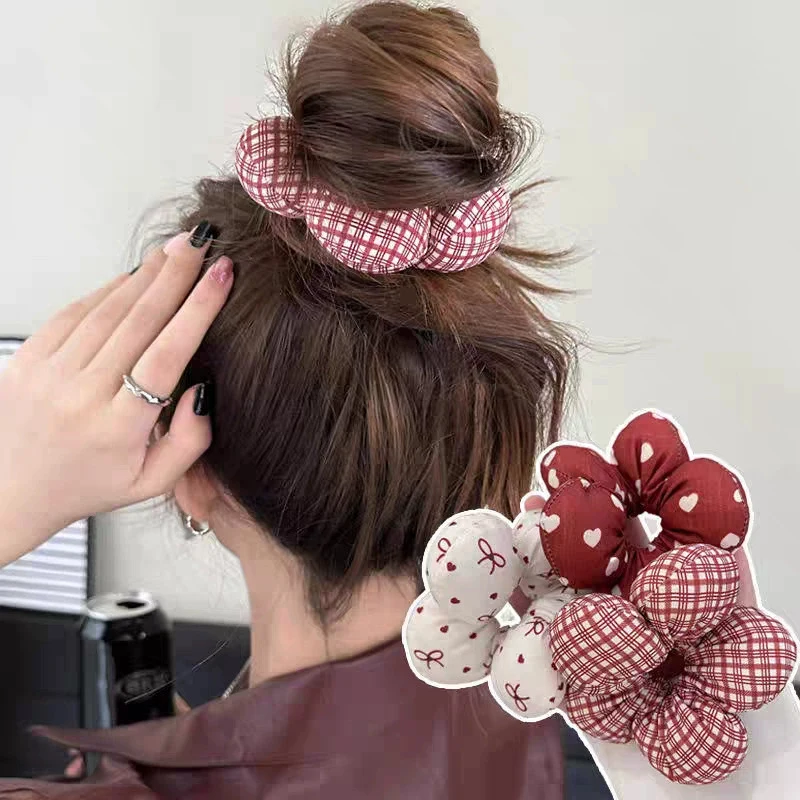 

Korean Flower Hair Rope For Women Sweet Girls Headwear Hairband Elastic Ponytail Scrunchie Fashion Hair Accessories