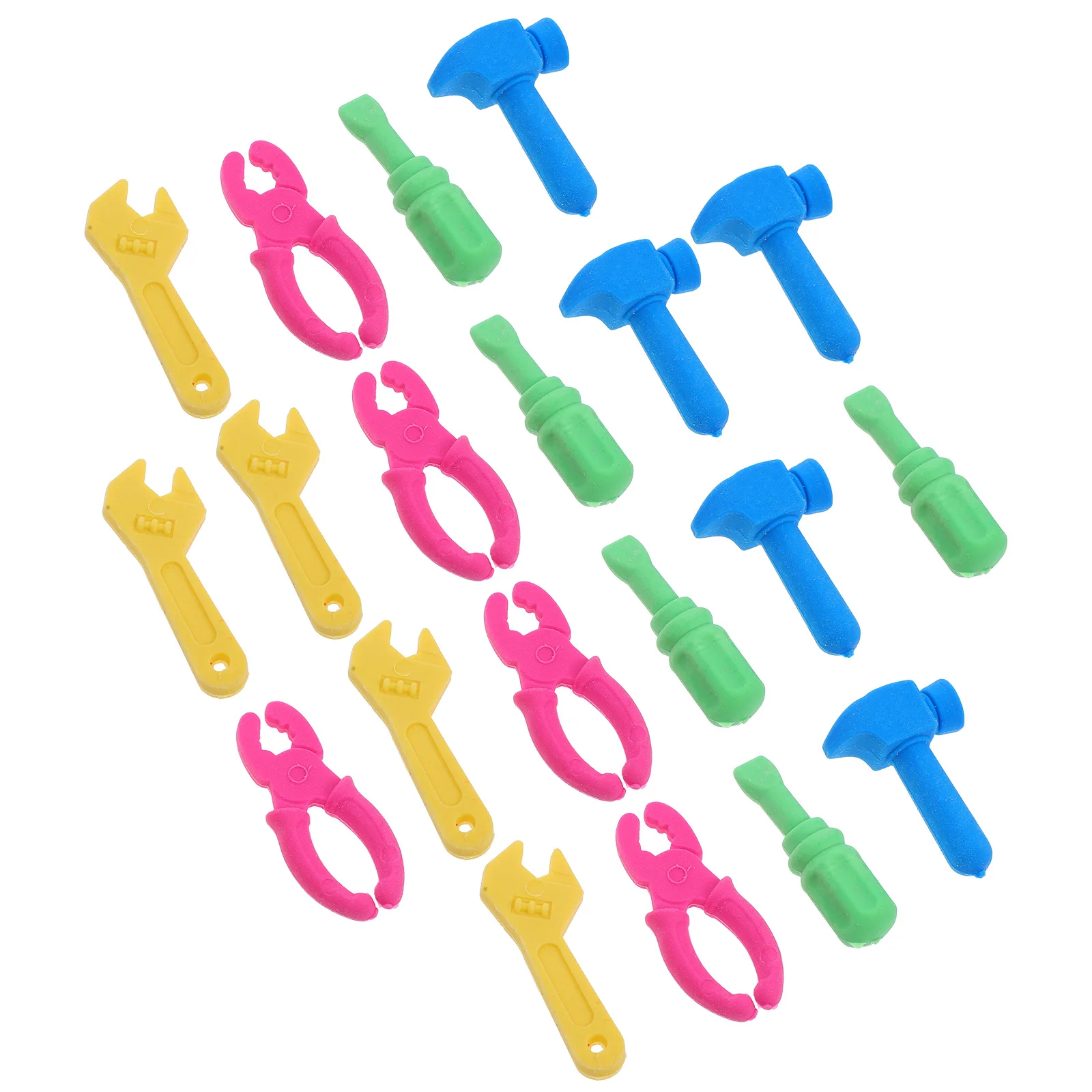 

20pcs Wrench Eraser Tiger Pliers Screwdriver Shaped TPR Material Kids Classroom Supplies Fun Learning Aid Toy Erasers Bulk