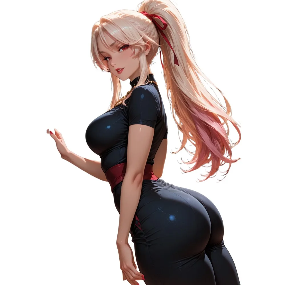 Blonde Anime Girl 2D Flat Waterproof Vinyl Stickers Decals For Car Laptop Water Bottle Motorcycle Smooth Surfaces Decor