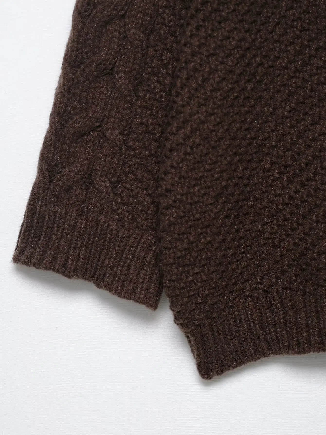 PB&ZA2025 damski jesienny nowy sweter z szerokimi rękawami w stylu casual, luźny, w stylu leniwym, z okrągłym dekoltem