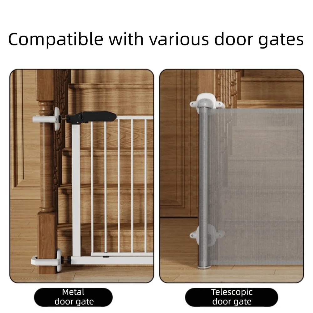 

2 Pcs Safety Gate Banister Adapter Removable ABS Stair Railing Mount Kit Door Guardrail Mounting Base