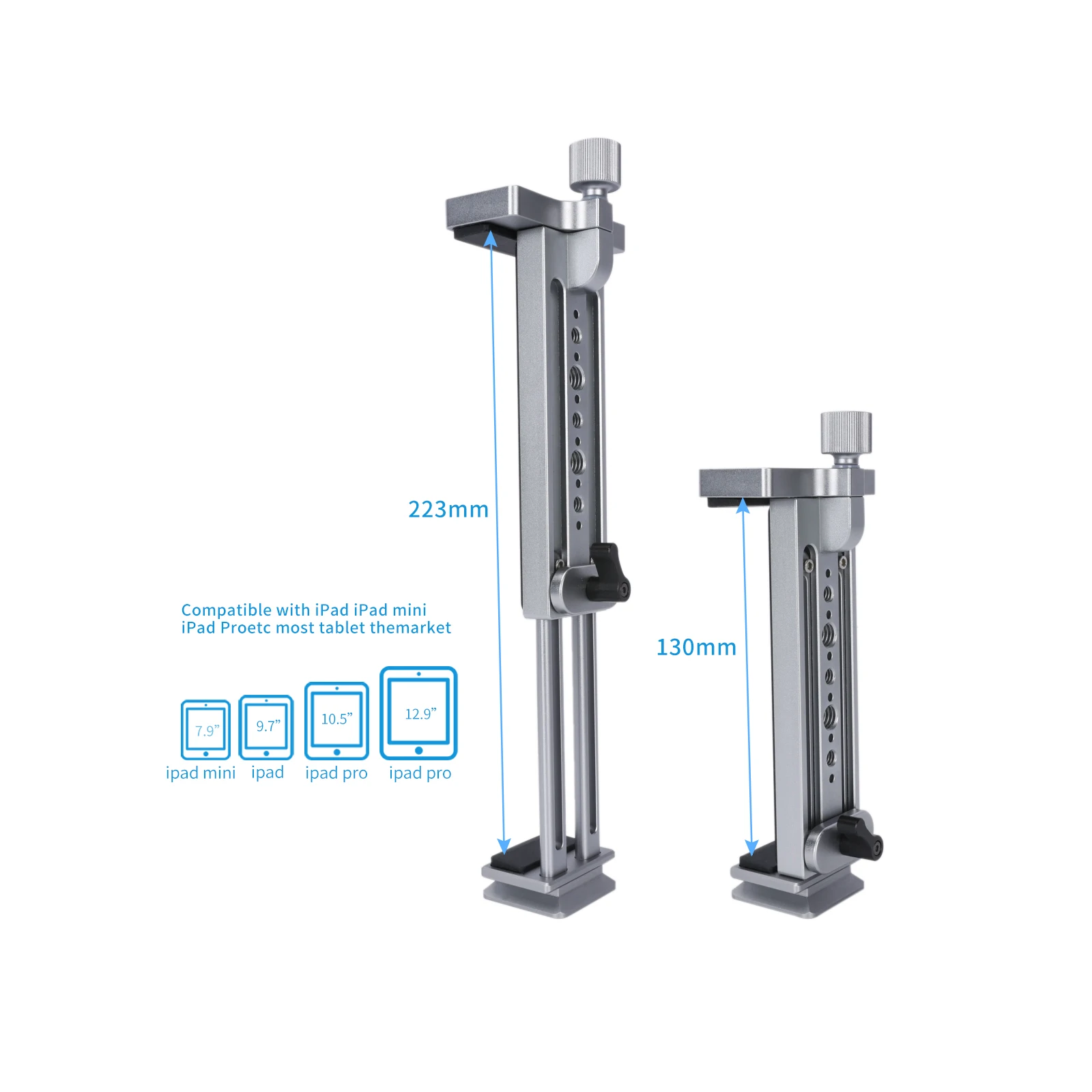 Niceyrig Ipad ホルダー メタル クランプ Arca Swiss 三脚マウント調整可能 IPad Mini 7.9 インチ/IPad 9.7 インチ/IPad 10.5 インチ/IPad Pro 12