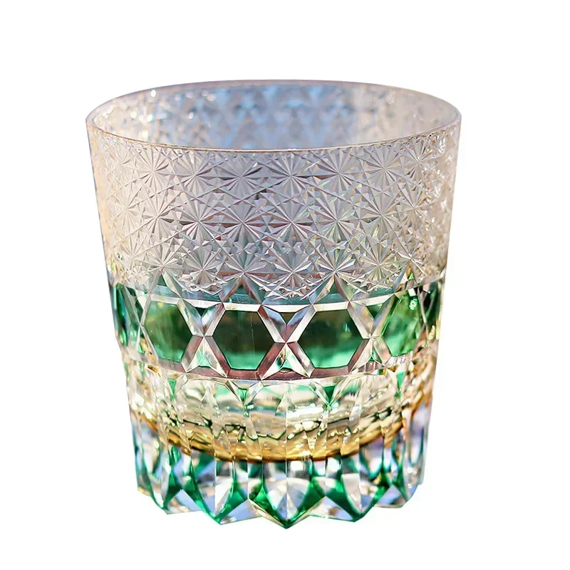Whiskey glass, Japanese hand-carved foreign wine glass K9 crystal glass wine glass