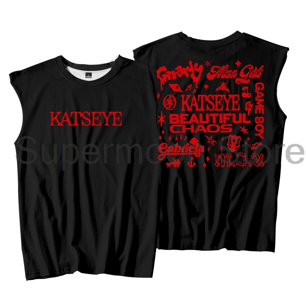 Kpop Katseye Beautiful Chaos Album Merch Tank Tops Unisex Sleeveless Vest Men Women Outdoor Streetwear Tops