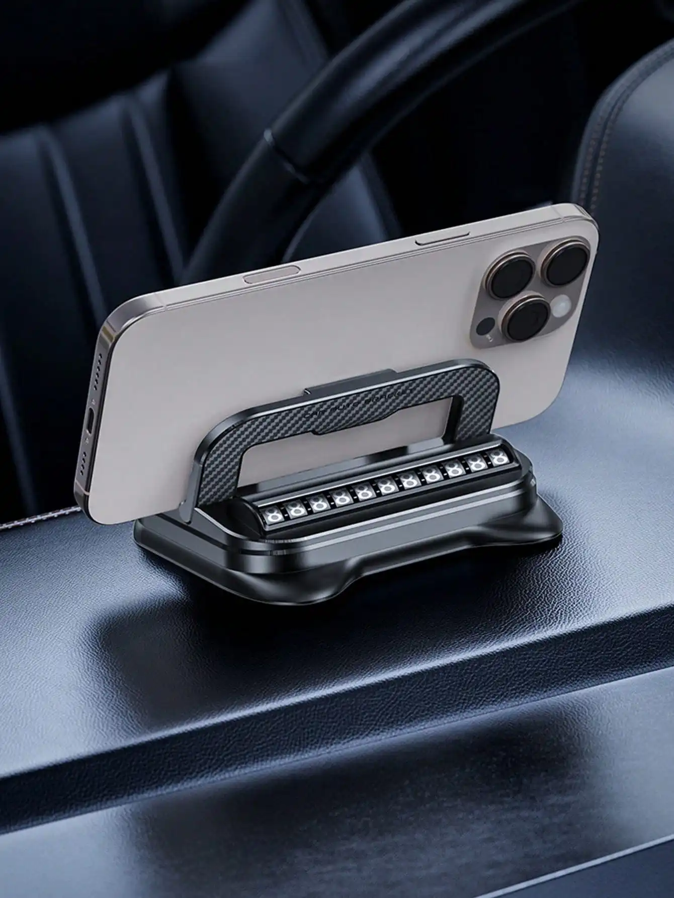 2-in-1-Auto-Handyhalterung und Parkplattenhalter – Klebeinstallation, 360 °   Rotation, Anti-Shake & Stabil, Faltbares Design