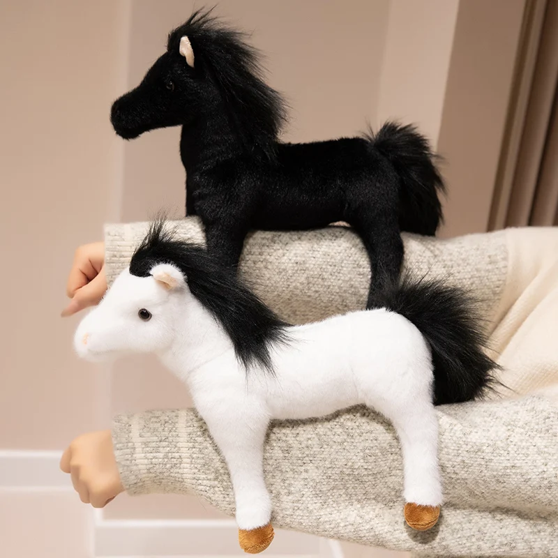 25 ซม.น่ารักชีวิตจริงม้าตุ๊กตาPlushตุ๊กตาสัตว์คุณภาพสูงSuperสมจริงPony Plushของเล่นคลาสสิกของขวัญวันเกิด